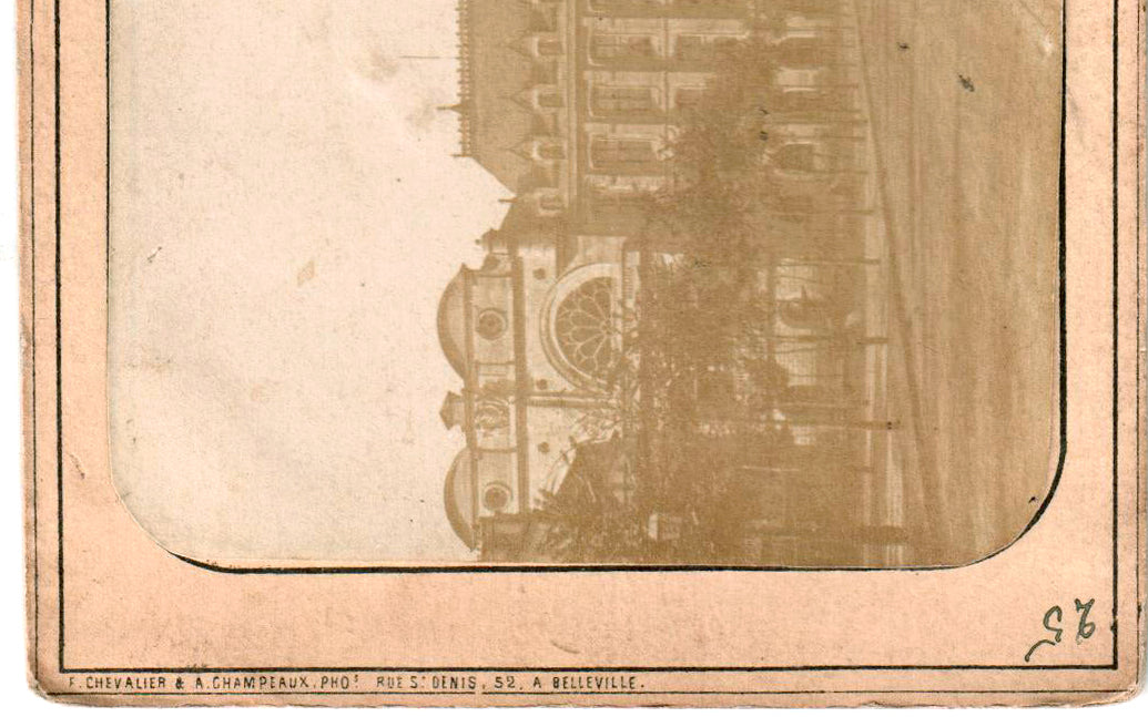 "Paris le Palais de Justice 1859" Félix Chevalier & Auguste Champeaux photographes rue st denis,n°52 à Belleville, Paris. Photo stéréo. Série N°25.