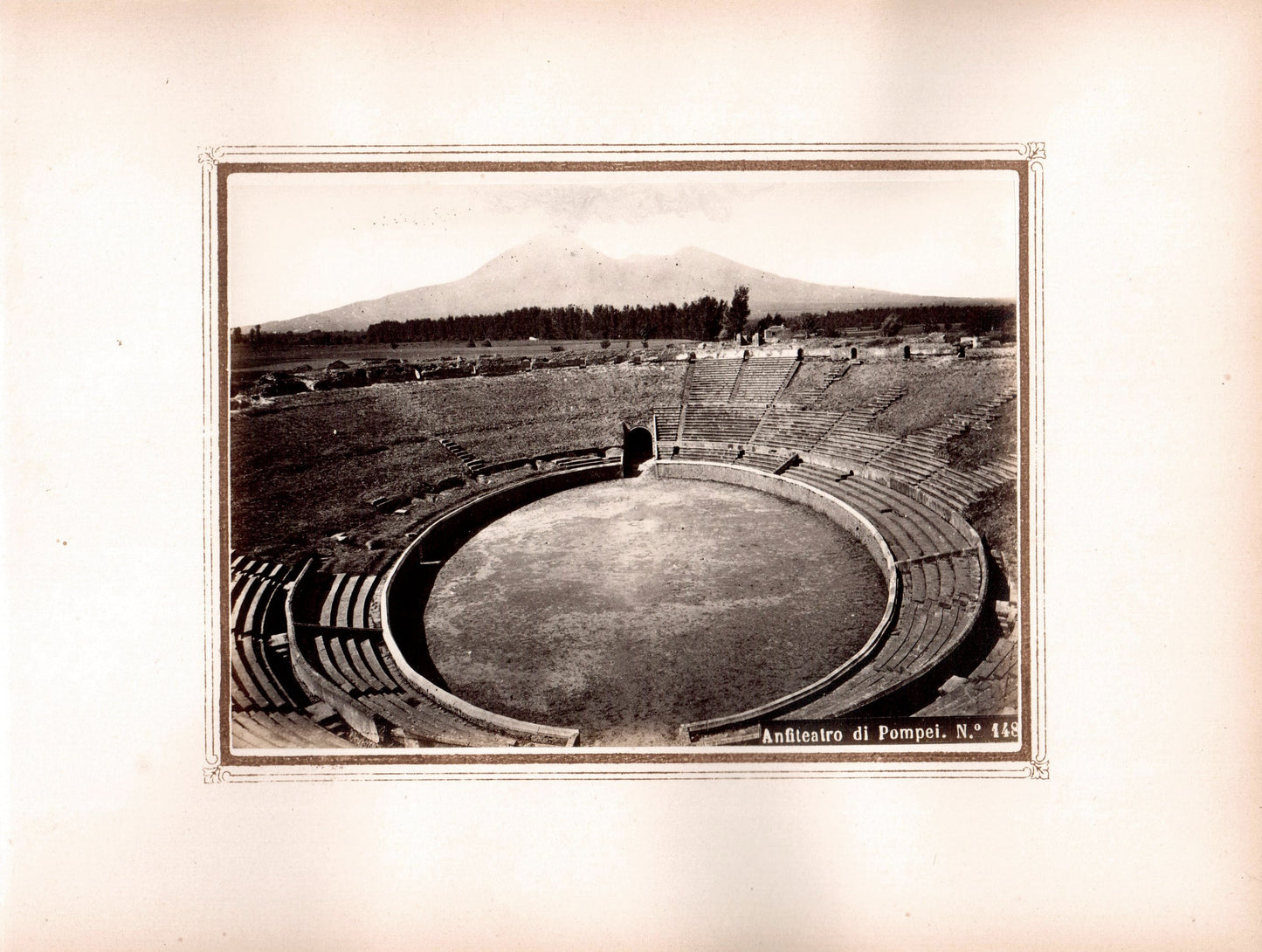 Pompei.Italie.Italia.Napoli."Anfiteatro di in Pompei".N°148.Naples.Photo Originale Albuminée 1880. ARDECHE PHOTO ANTIQUE