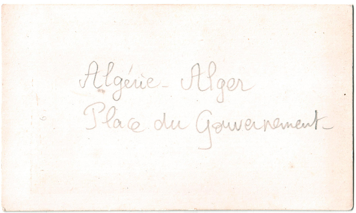 Cdv Algérie.Alger."Place du Gouvernement". Format photo carte de visite 6,2x10,6cm.1870.