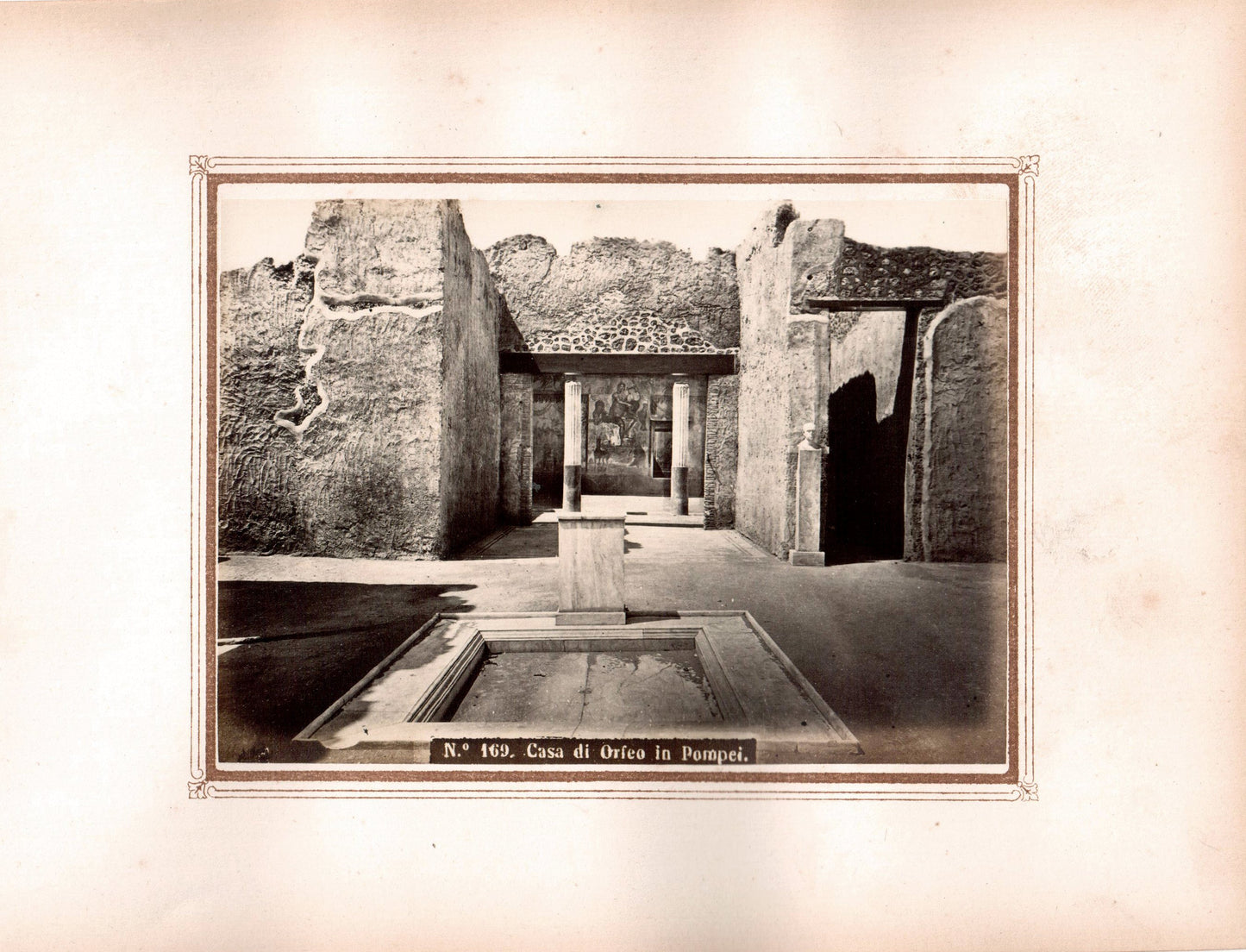 Pompei.Italie.Italia.Napoli."Casa di Orfeo in Pompei."N°169.Naples.Photo Originale Albuminée 1880. ARDECHE PHOTO ANTIQUE