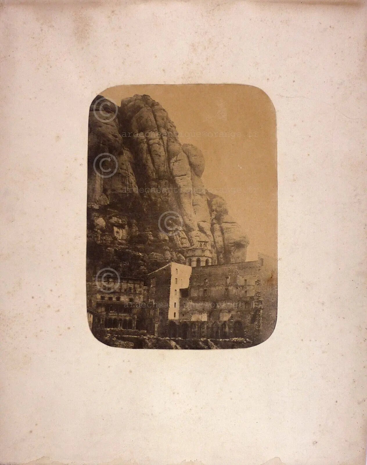 Espagne.España.Monasterio St Maria Montserrat 1855.Salt print.Papier salé.Photo. ARDECHE PHOTO ANTIQUE