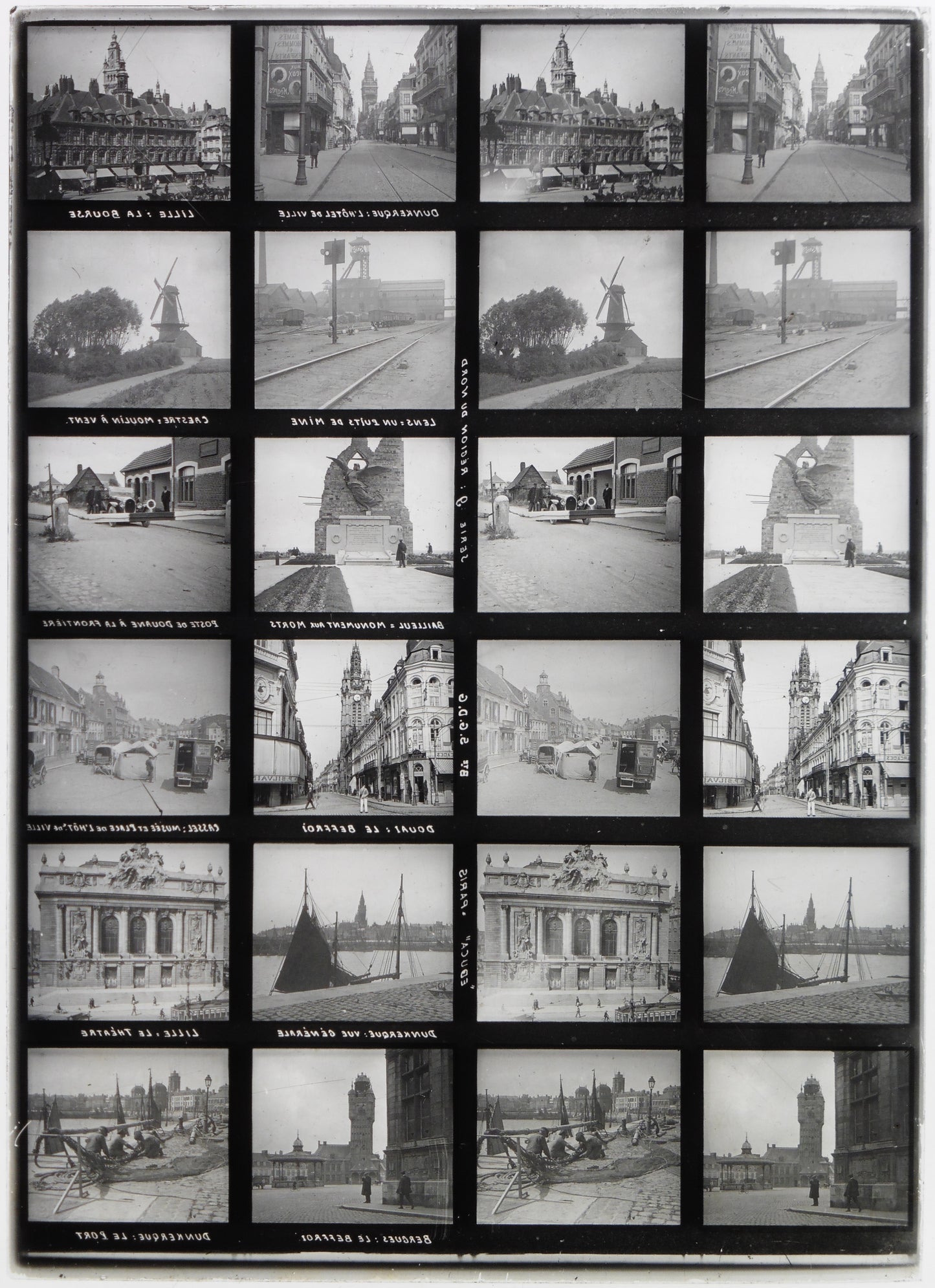 Plaque Verre Stéréo Educa - Bretagne-Concarneau-Douarnenez - 12 Vues - Série 17 - 1900