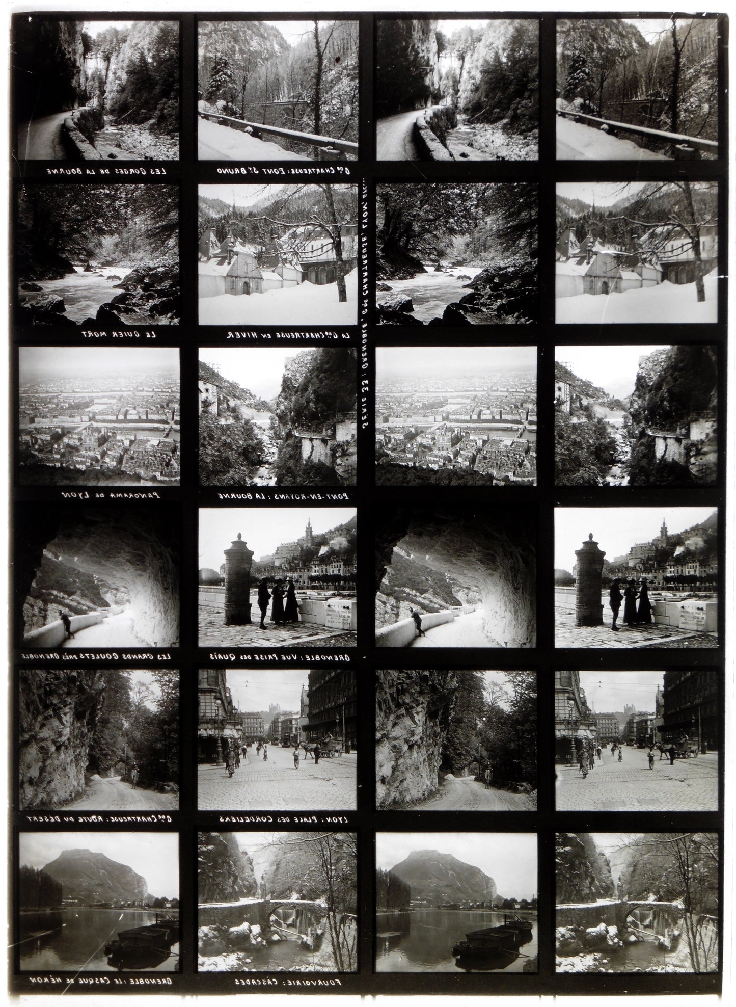 Educa - Plaque de Verre Stéréo -Grenoble, la Grande Chartreuse, Lyon - 12 Vues - Série 33 - 1900