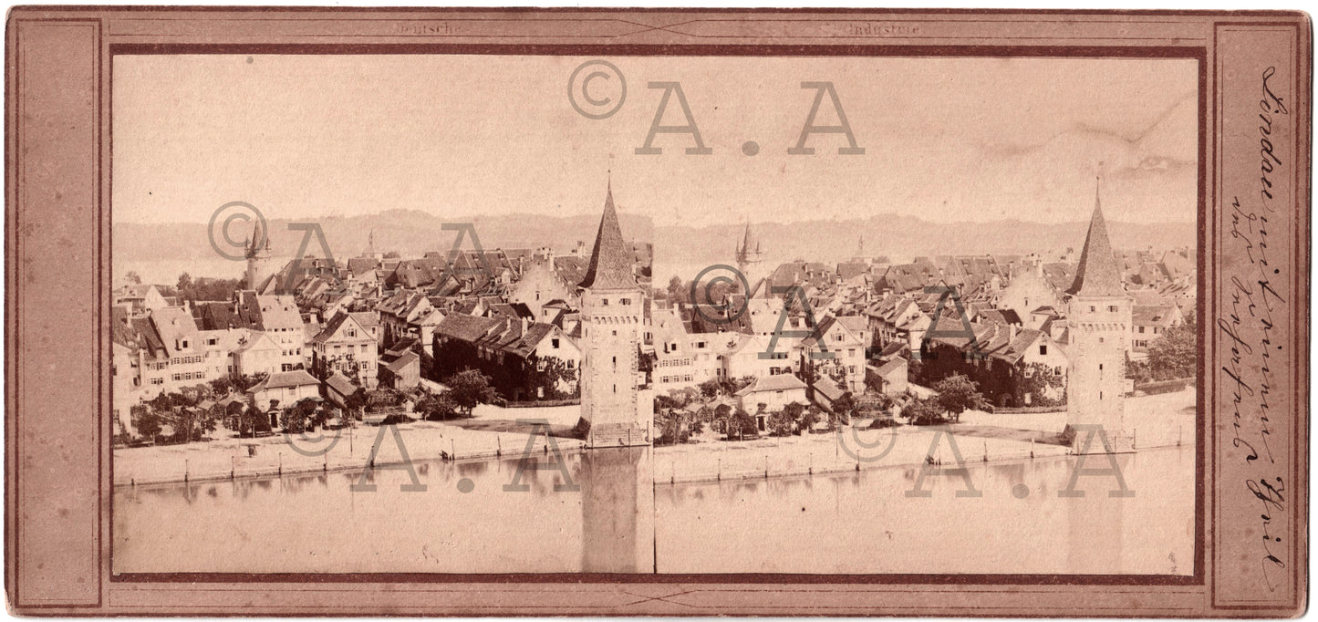 Lindau 1855.Allemagne.Deutschland.Photo Stereo.Stereoview.Germany.