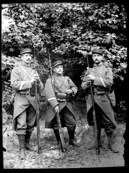 Guerre 1914-1918.Gloire au 1er Bataillon de Chasseur.Prise du 1er Drapeau au 132 éme Régiment d'Infanterie Prussienne 1914 St Blaise 1er Bton.Plaque de verre négative 13x18cm , Photo image négatif sur verre 1914 N°5.