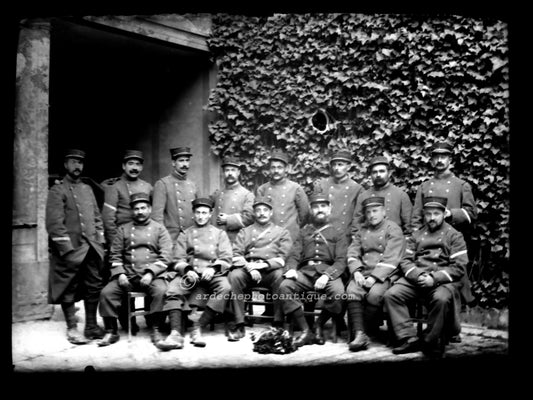 Guerre 1914-1918.Gloire au 1er Bataillon de Chasseur.Prise du 1er Drapeau au 132 éme Régiment d'Infanterie Prussienne 1914 St Blaise 1er Bton.Plaque de verre négative 13x18cm , Photo image négatif sur verre 1914 N°6.