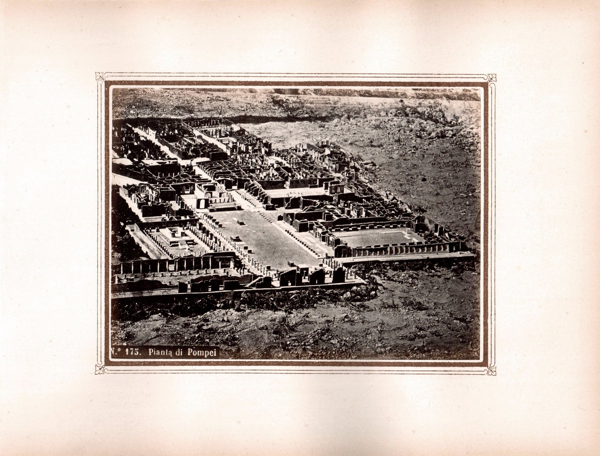 Pompei.Italie.Italia.Napoli."Pianta di Pompei".N°175.Naples.Photo Originale Albuminée 1880. ARDECHE PHOTO ANTIQUE
