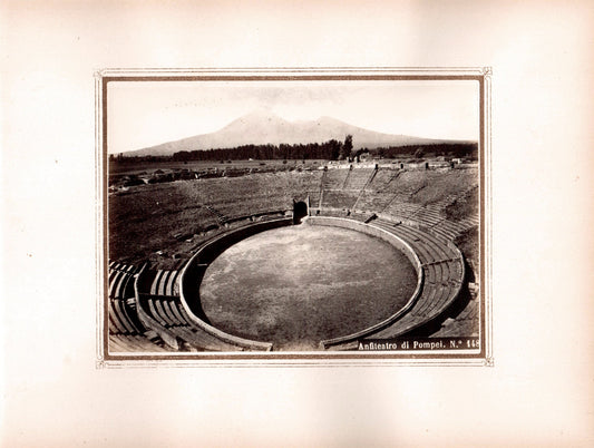 Pompei.Italie.Italia.Napoli."Anfiteatro di in Pompei".N°148.Naples.Photo Originale Albuminée 1880. ARDECHE PHOTO ANTIQUE