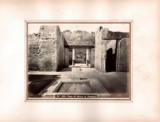 Pompei.Italie.Italia.Napoli."Casa di Orfeo in Pompei."N°169.Naples.Photo Originale Albuminée 1880. ARDECHE PHOTO ANTIQUE