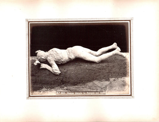 Pompei.Italie.Italia.Napoli."Pompei.Italie.Italia.Napoli."Donna trovata in Pompei nel 1875".Pompei"N°168.Naples.Photo Originale Albuminée 1880. ARDECHE PHOTO ANTIQUE