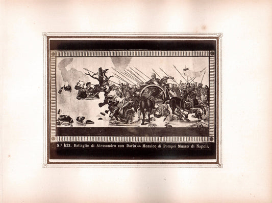 Pompei.Italie.Italia.Napoli."Battaglie di Alessandro con Dario-Mosaico di Pompei Museo di Napoli ".Pompei"N°153.Naples.Photo Originale Albuminée 1880. ARDECHE PHOTO ANTIQUE