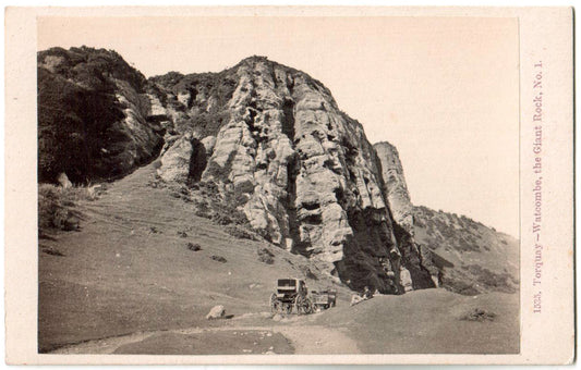 Cdv Torquay.F.Bedford.Royaume-uni.Watcombe,the Giant Rock.Format photo carte de visite 6,4x10,2cm.1872.