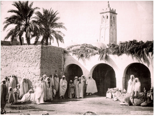 Leroux. Algérie. Biskra.Mosquée du village de Sidi-Okba. Photo 22 x 28cm. 1890. Photo LEROUX, 26 rue Bab-Azoum à Alger.