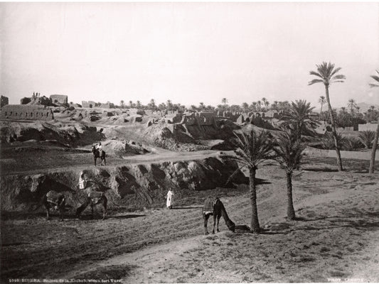 Leroux.Alger.Algérie.Biskra.Ruines de la Kasbah, vieux fort Turc.Photo 22x28,3cm.1890.Photo LEROUX, 26 rue Bab-Azoum à Alger.