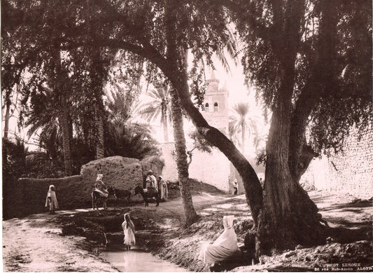 Leroux.Alger.Algérie.Biskra.La Mosquée de Sidi-Maleck dans l'Oasis.Photo 22x27,5cm.1890.Photo LEROUX, 26 rue Bab-Azoum à Alger (Copie)