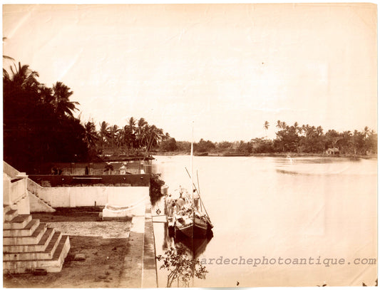 Brésil.Brasil.Pernambuco.Alfredo Ducasble 1880."Vue de la Magdalena" Photo Albuminée originale.Format photo 18,8cm x 24,8cm.