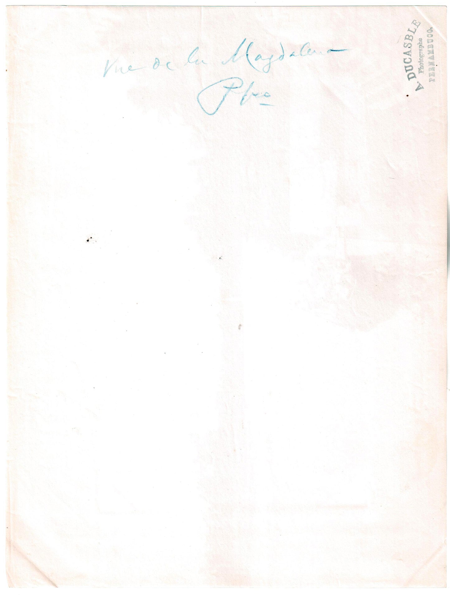 Brésil.Brasil.Pernambuco.Alfredo Ducasble 1880."Vue de la Magdalena" Photo Albuminée originale.Format photo 18,8cm x 24,8cm.