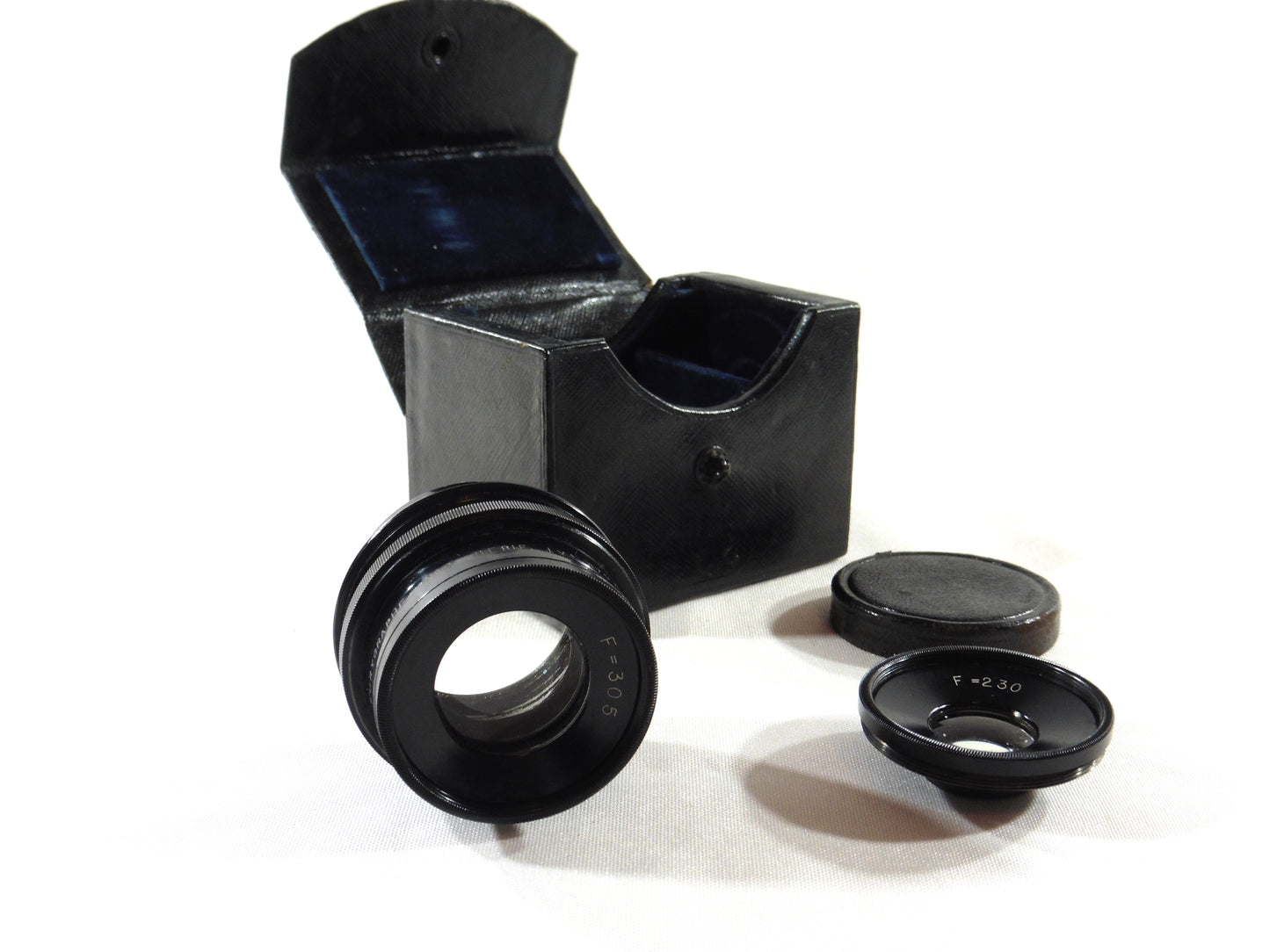 Berthiot Paris, Trousse Eurygraphe N°2 Série IV, F=230, F=305, F=390, objectif ancien, brass lens.