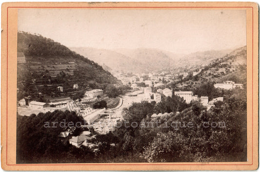Vals-Les-Bains.Ardèche.Vue Générale.Carte Cabinet.Photo Originale Albuminée 1880.Original Albumen Photo.Cabinet Card.
