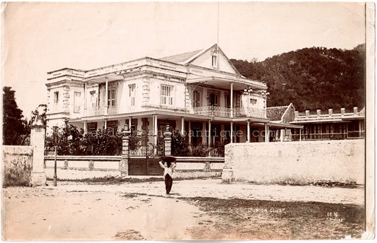 Haïti.Cap Haïtien, "l'union Club, Palais du Président" Photographe F.Didier.Photo ancienne Citrate 11,3 x 17,7cm. Année 1904