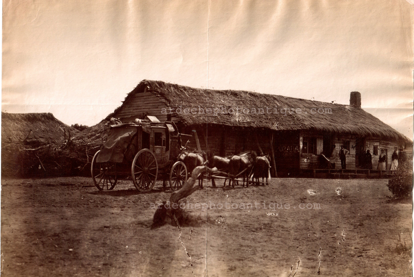 Chile.Chili.Photo ancienne 1888.Grand Concepcion."Auberge Posada"Albuminée originale.Format 19,5x28cm