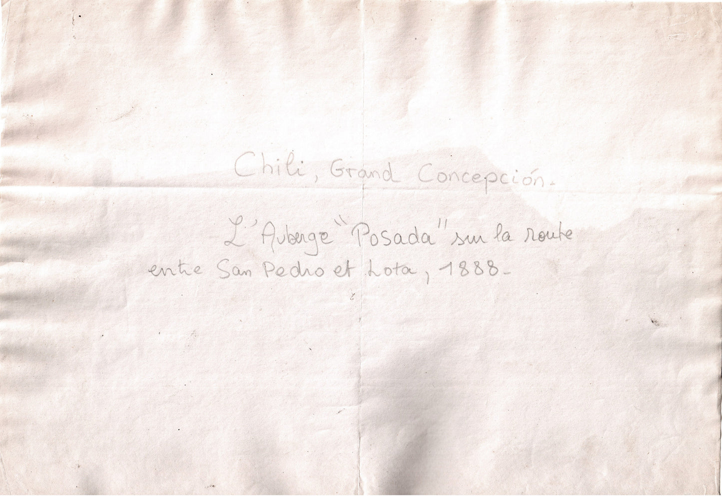 Chile.Chili.Photo ancienne 1888.Grand Concepcion."Auberge Posada"Albuminée originale.Format 19,5x28cm
