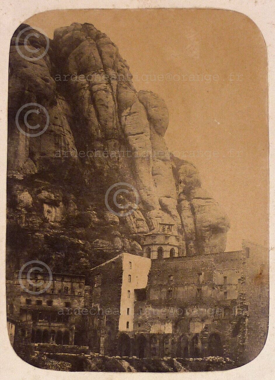 Espagne.España.Monasterio St Maria Montserrat 1855.Salt print.Papier salé.Photo.