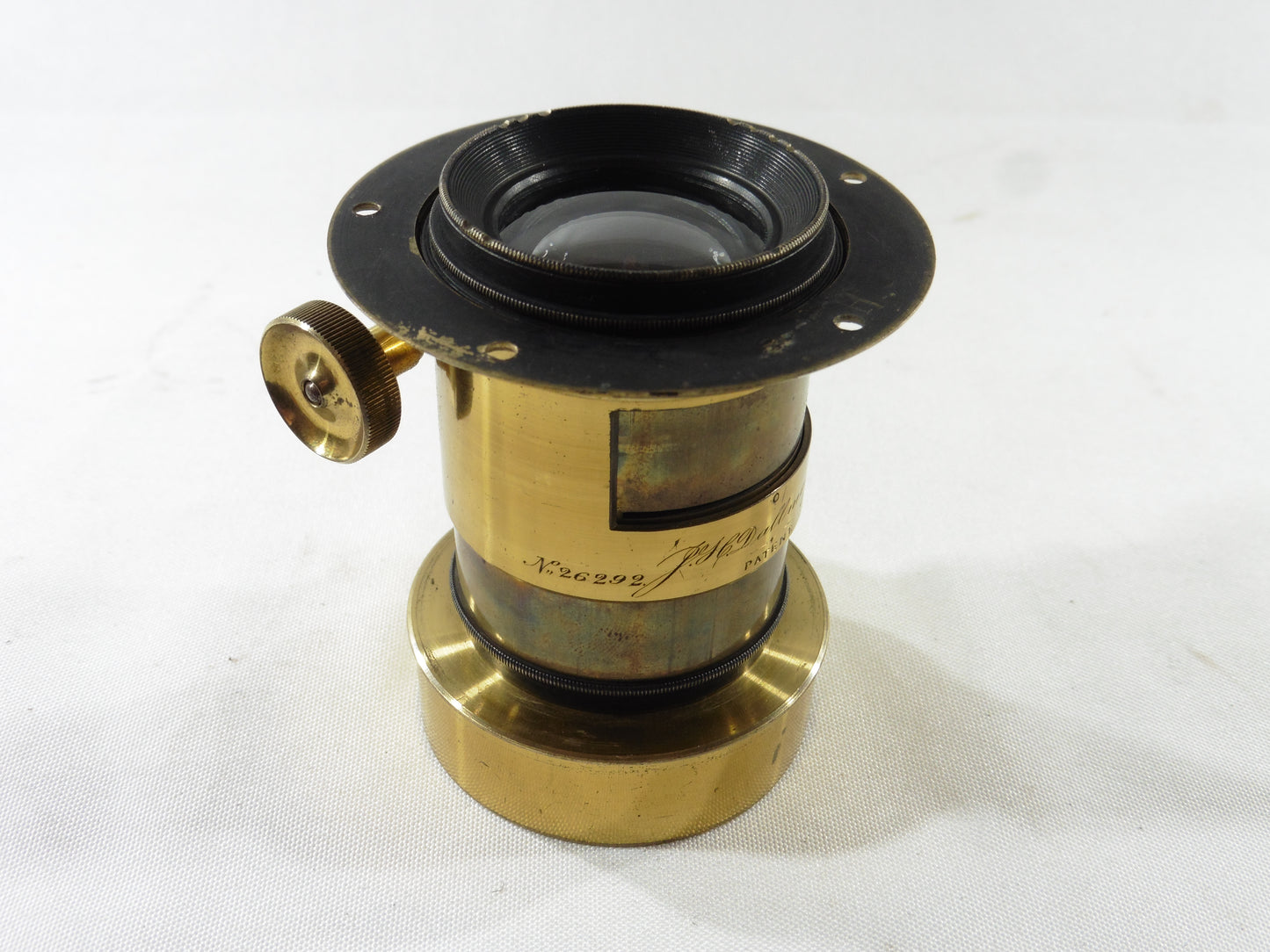 J.H. Dallmeyer.150mm F=5.Rare paire d'objectifs en laiton, pair of antique stereo camera lenses,brass photo lenses with original case and accessories.