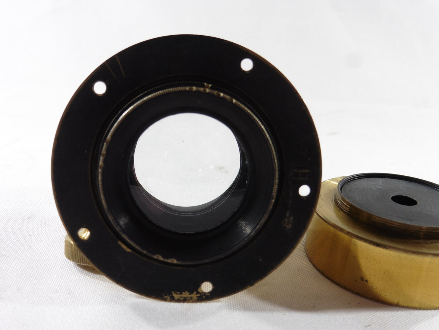 J.H. Dallmeyer.150mm F=5.Rare paire d'objectifs en laiton, pair of antique stereo camera lenses,brass photo lenses with original case and accessories.