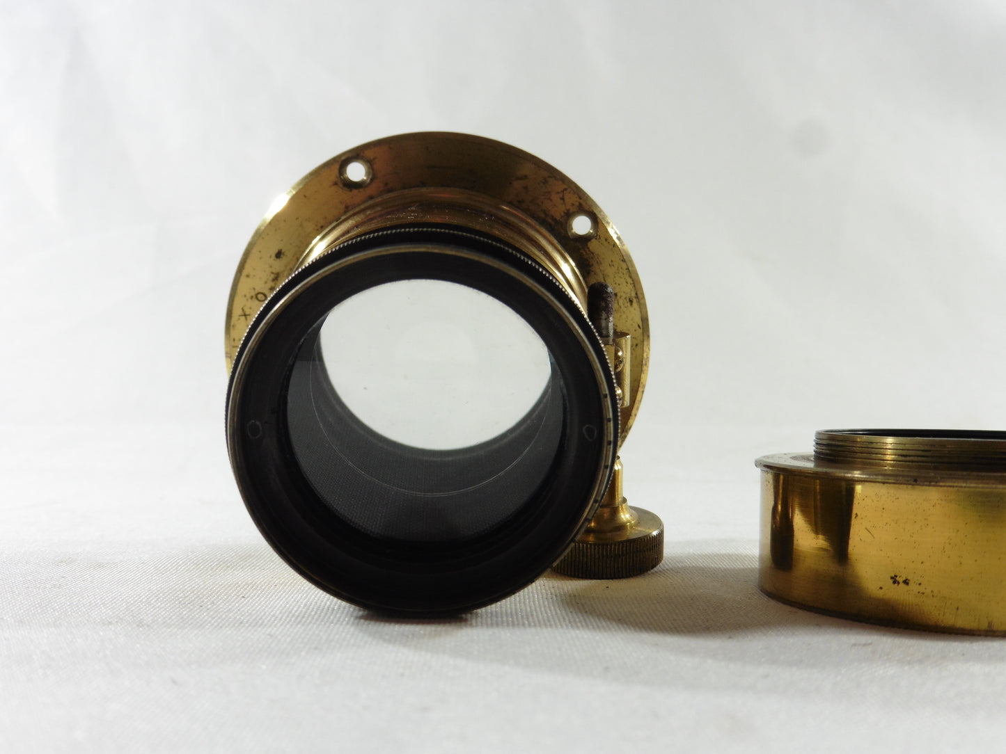 J.H. Dallmeyer.150mm F=5.Rare paire d'objectifs en laiton, pair of antique stereo camera lenses,brass photo lenses with original case and accessories.