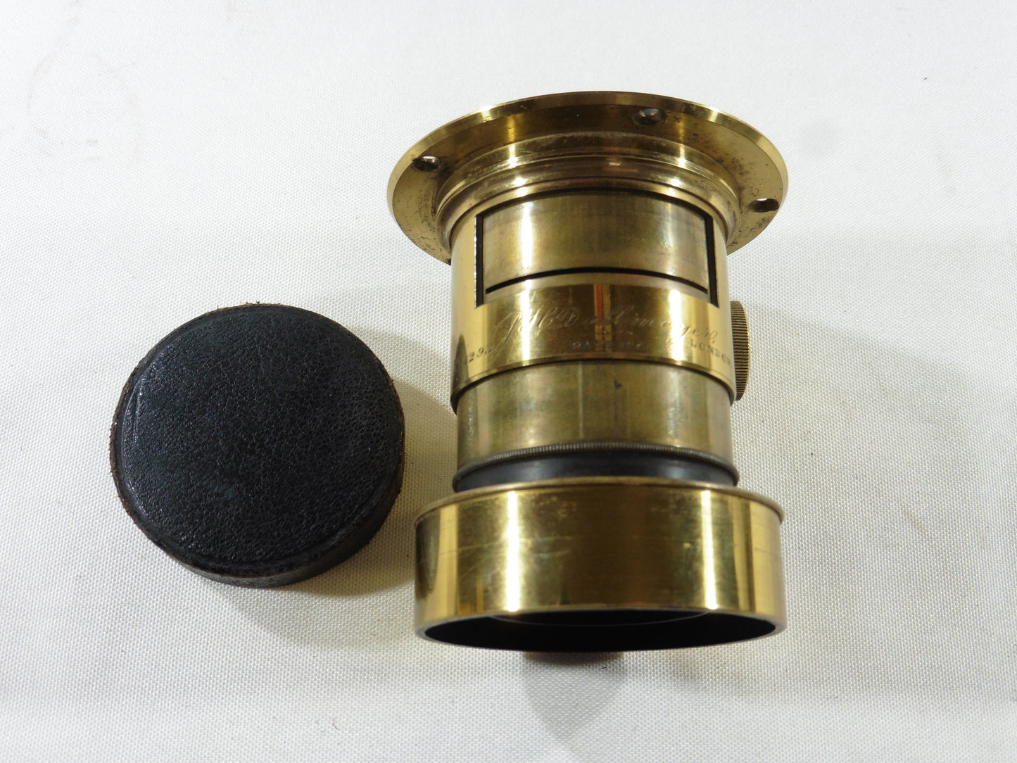 J.H. Dallmeyer.150mm F=5.Rare paire d'objectifs en laiton, pair of antique stereo camera lenses,brass photo lenses with original case and accessories.