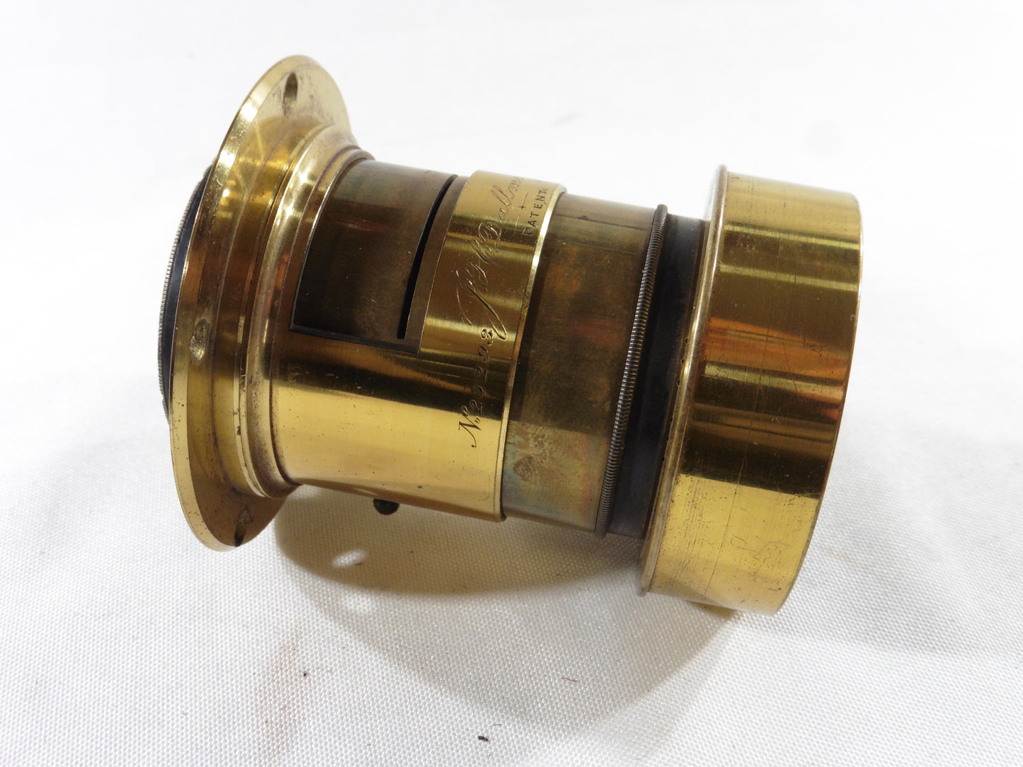 J.H. Dallmeyer.150mm F=5.Rare paire d'objectifs en laiton, pair of antique stereo camera lenses,brass photo lenses with original case and accessories.