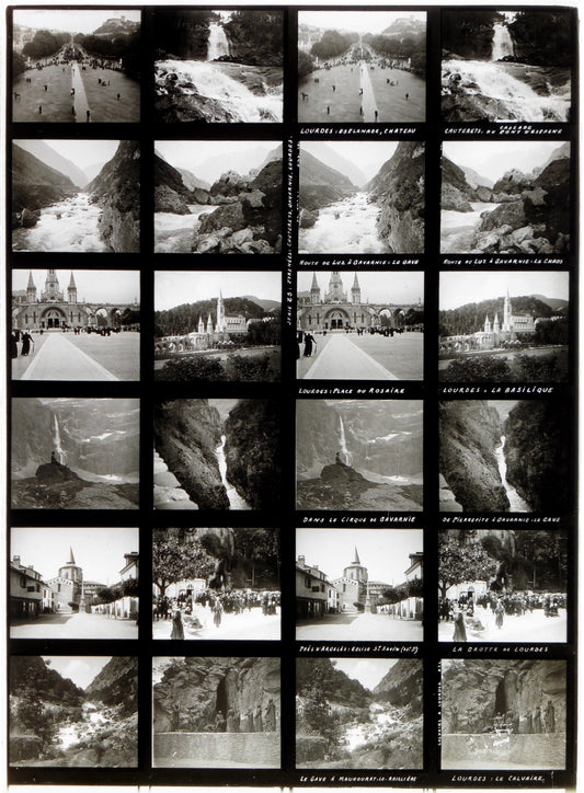 Plaque Verre Stéréo Educa -Pyrénées: Cauterets, Gavarnie, Lourdes- 12 Vues - Série 23 - 1900