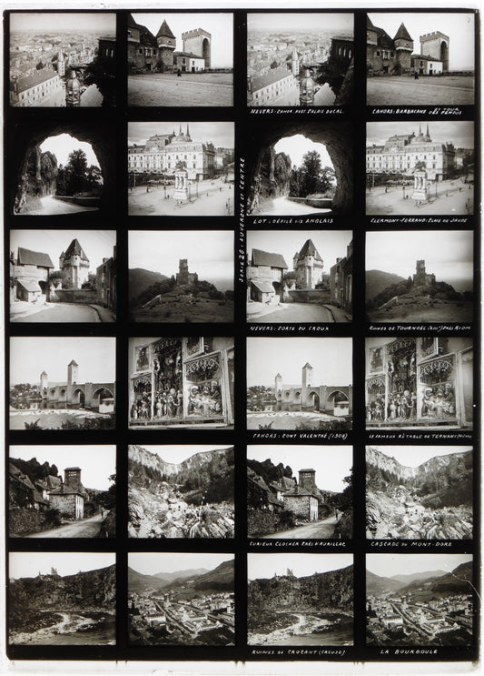 Plaque Verre Stéréo Educa -Auvergne et Centre- 12 Vues - Série 26 - 1900