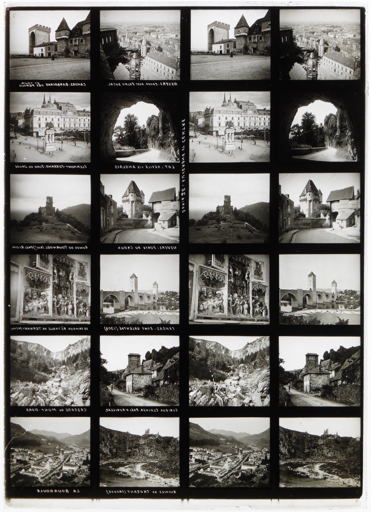 Plaque Verre Stéréo Educa -Auvergne et Centre- 12 Vues - Série 26 - 1900