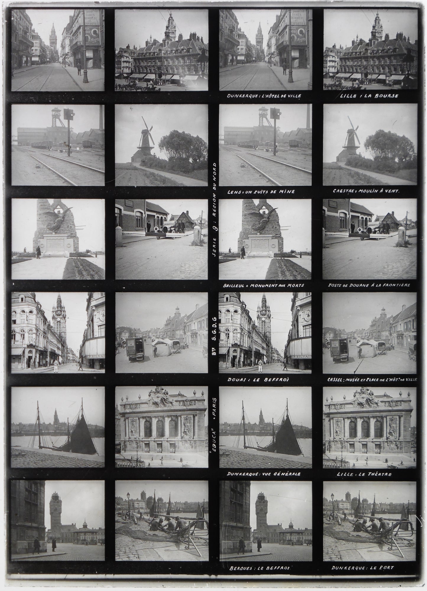 Plaque Verre Stéréo Educa - Bretagne-Concarneau-Douarnenez - 12 Vues - Série 17 - 1900