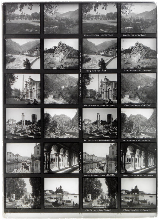 Plaque Verre Stéréo Educa -Arles, Aix en Provence, Digne, Sisteron- 12 Vues - Série 27 - 1900