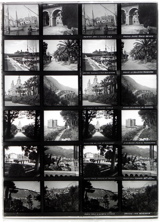Educa - Plaque Verre Stéréo -Grasse, Menton, Monaco, Monte-Carlo- 12 Vues - Série 30 - 1900