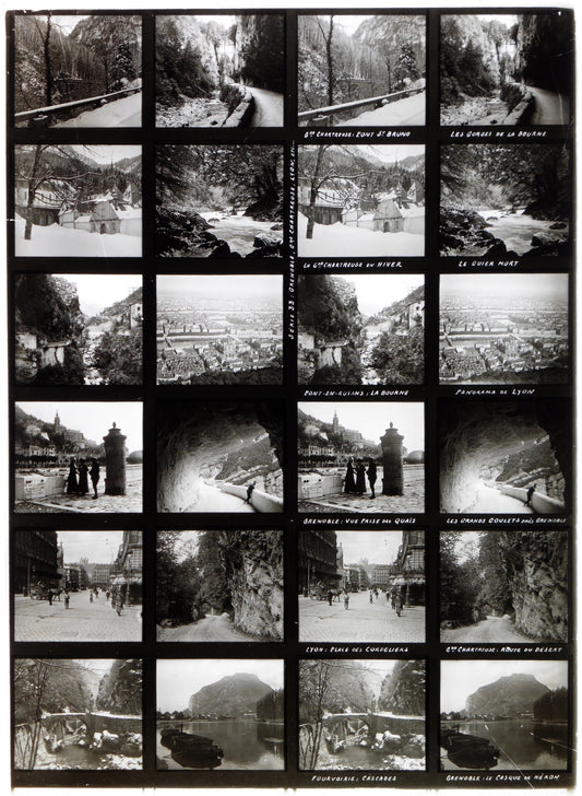 Educa - Plaque de Verre Stéréo -Grenoble, la Grande Chartreuse, Lyon  - 12 Vues - Série 33 - 1900