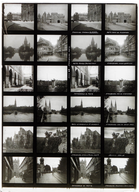 Educa - Plaque de Verre Stéréo - Strasbourg, Metz, Sainte-Odile. - 12 Vues - Série 42 - 1900